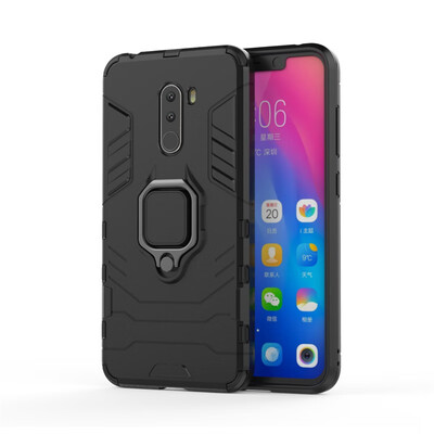 

Fecoprior Car Holder Stand Case For Xiaomi Pocophone F1 Poco Phone Back Cover Magnetic Bracket Finger Ring Celulars