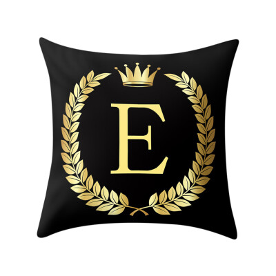 

〖Follure〗Pillow Cover Black&Gold Letter Pillowcase Sofa Cushion Cover Home Decor