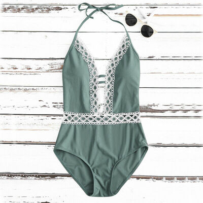 

One-Piece Bandage Lace Monokini Bikini Womens Swimwear Swimsuit bathing Suit