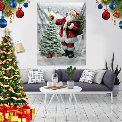 

Siaonvr Santa Claus Tapestry Christmas Gift Blanket Wall Hanging Wall Decoration 29x37In