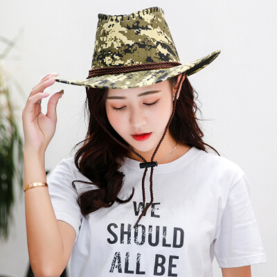 

Hat male adult with spring&summer hat outdoor big eaves camouflage sun hat cotton hundred set fishing climbing cap