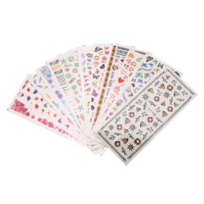 

12pcsWatermark Decals Nail Stickers Nail Art Decorations Manicure Tips