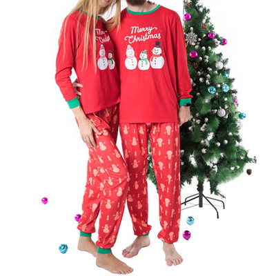

Santa Print Christmas Pajamas Set For Family Parent-Child Suit Home Sleepwear