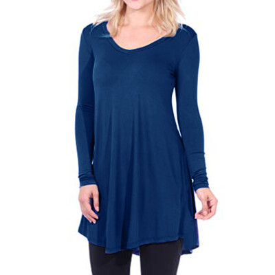 

Starmoon Woman V Neck Long - Sleeved Casual Blouse With Pure Color Set Head Fleece Blouse
