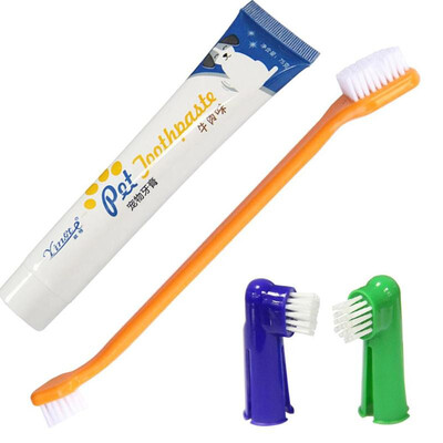 

4pcsset Pet Dog Dental Calculus Halitosis Removal Toothpaste Toothbrush
