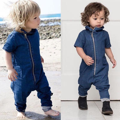 

Fashion Denim Newborn Toddler Baby Boys Romper Bodysuit Lovely Cool Jumpsuit Outfits Clothes 0-3Y