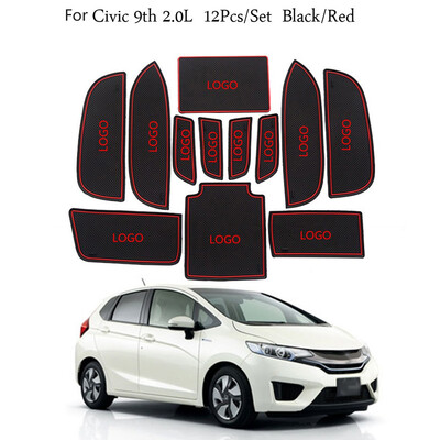 

12PCSSet Replacement for Honda Civic 9th 22L Anti-slip Door Groove Mat Non-slip Cup Holder Sticker Gate Slot Pad