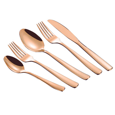 

Toponeto Stainless Steel Upscale Dinnerware Flatware Cutlery Fork Spoon 5PCS Set