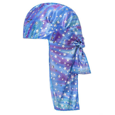 

Hip Hop Unisex Pirate Headwear Headscarf Long Tail Hat Laser Headwraps Cap