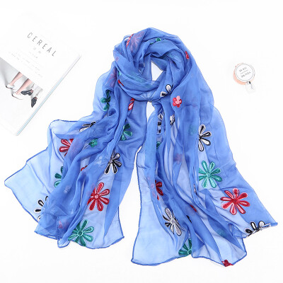 

2018 ladies spring&summer shawl embroidery scarves literary scarf flowers India Nepal tourism TR035