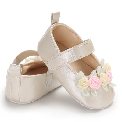 

New Soft Soled Non-slip Footwear Flower Shoes Baby Girls PU First Walkers Princess Walking Shoes