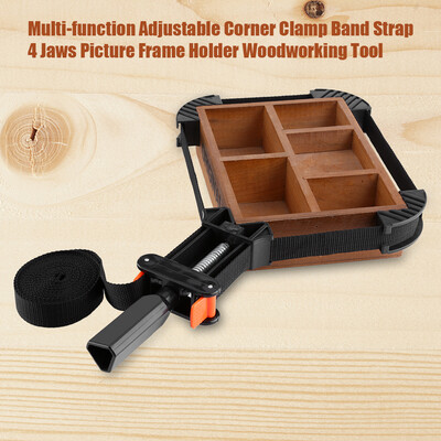 

Greensen Multi-function Adjustable Corner Clamp Band Strap 4 Jaws Picture Frame Holder Woodworking Tool