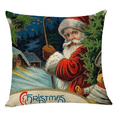 

Christmas Series Cushion Pillow Cover Square Pillowcases Sofa Decoration 18 x 18 Inches