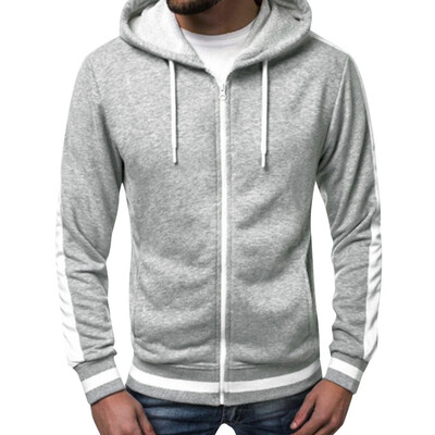 

Toponeto Men Autumn Long Sleeve Patchwork Hoodie Hooded Sweatshirt Top Tee Outwear Blouse