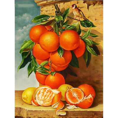 

kirn Full Drill Diamond Embroidery Fruits 5D DIY Mosaic Diamond Painting Cross-stitch Orange Rhinestone Home Decor Love Gift