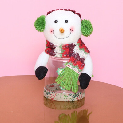 

Tailored Cute Christmas Candy Storage Can Decor For Home Gift Biscuits Food Storage Jar