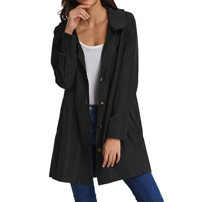 

Roseonmyhand Women Autumn Long Sleeve Button Hooded Open Stitch Coat Jacket Cardigan