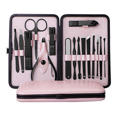 

16pcs Pedicure & Manicure Tool Kit Portable Nail Clippers Set with Acne Needle Nail File Trimmer Eyebrow Scissors Dead Skin Remova