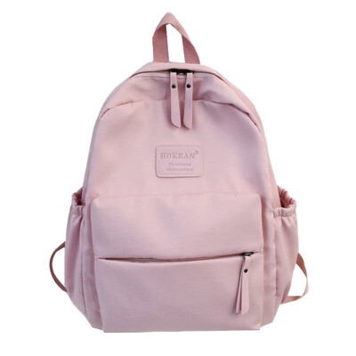 

Large Capacity Solid Color Waterproof Nylon Casual Backpack School Bag