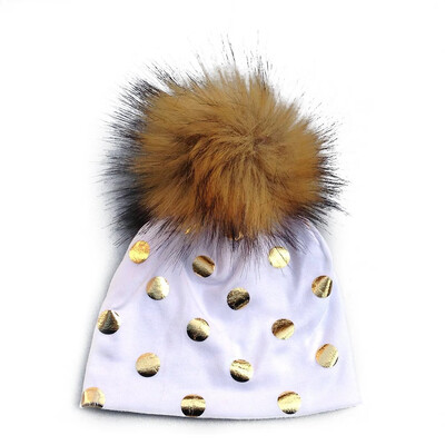 

Newborn Baby Fur Ball Hat Children Warm Cap For Girls Boys Infant Toddler Skull Beanie