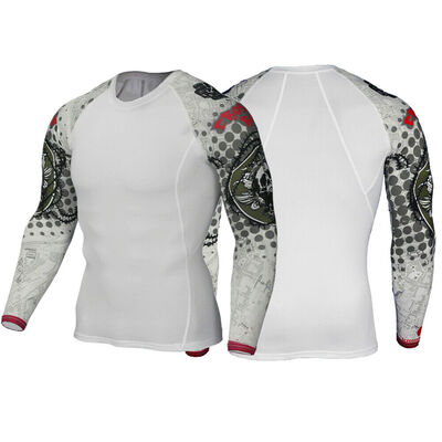 

Men Compression Printed Long Sleeve T Shirt Stretch Gym Sport Fitness Top