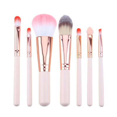 

7pcsset Wood Makeup Brush Foundation Contour Concealer Blush Pen Beige