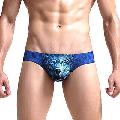 

Sexy Men Soft Underpant Underwear Thongs Low Waist printed Y-front Pouch Briefs