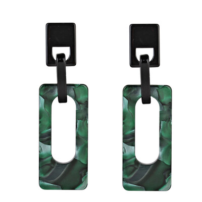 

Funky Hanging Retro Fashion Minimalistic Acrylic Geometric Oval Earrings