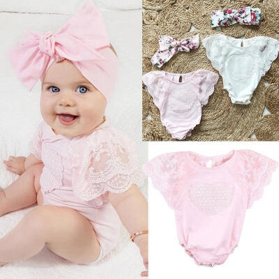 

Newborn Baby Girls Lace Butterfly Rompers Jumpsuit Bodysuit Playsuit Clothes