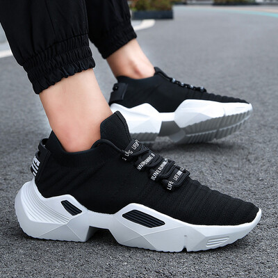 

Fashion tide shoes old shoes sports casual socks mens shoes flying woven mesh shoes small black shoes light running shoes
