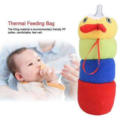 

Greensen Baby Kids Milk Bottle Keep Warm Holder Plush Pouch Cover Thermal Feeding Bag