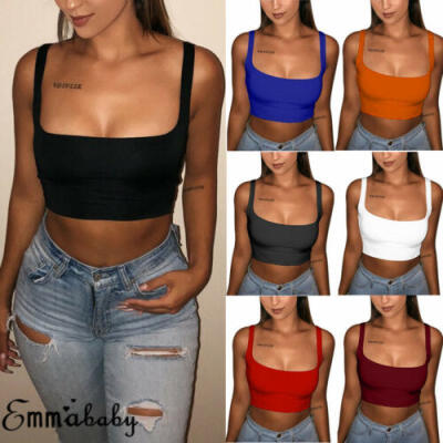 

AU Women Tank Vest Crop Top T-Shirt Summer Beach Sleeveless Sports Top Underwear