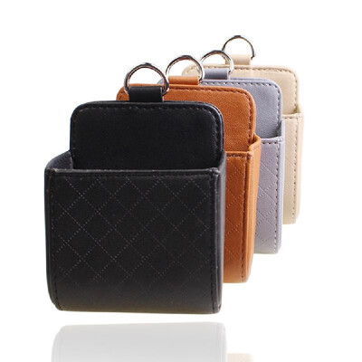 

Car Seat PU Back Tidy Storage Coin Bag Case Air Vent Organizer Brown