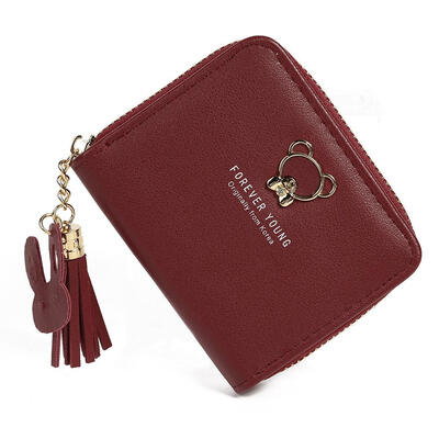 

Cute Bear Pattern Coin Purse Women Zipper Wallet Card Holder Short Clutch