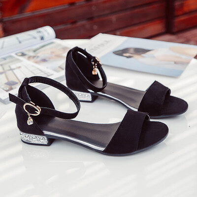 

Xia Ping-sole low-heeled Korean version sandals womens footwear bandage Roman shoes womens shoes Hong Kong style student sho