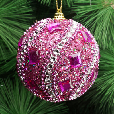 

〖Follure〗Christmas Rhinestone Glitter Baubles Balls Xmas Tree Ornament Decoration 8CM