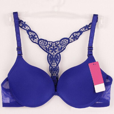 

Fashion Women Bra Front Closure Sexy Lace Racer Back Smooth Surface Push Up Underwear Lingerie