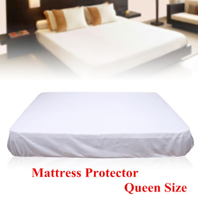 

Queen Size Pure White Polyester Soft Comfortable Mattress Protector Cover Household Bedroom UseMattress Protector