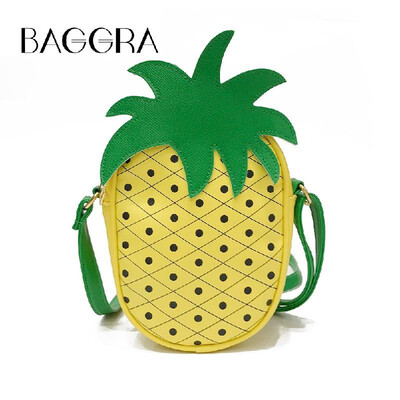 

Fashion Women PU Leather Cute Crossbody Bag Lovely Pineapple Strawberry Fruit Bags Small Messenger Bag