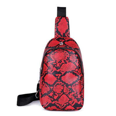 

Women Snake Pattern Leather Waist Chest Pack Casual Shoulder Crossbody Bags