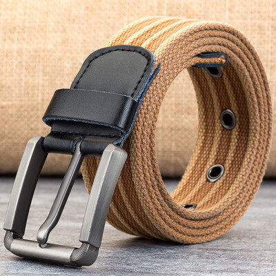 

110cm-140cm Mens Quality Canvas Belts for Jeans Male Luxury Casual Straps Buckle Strap Knitted Tactical Belts For Men Ceintures