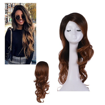 

〖Follure〗Natural Colors Gradient Wig Long Curly Hair Synthetic Wig Fashion Costume Wigs
