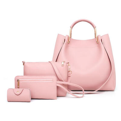

4pcsset Solid Color Shoulder Handbags Women Leather Crossbody Bags Clutch