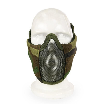 

Foldable Half Face Mask Protective Steel Mesh Mask Women Teenagers Metal Face Mask Paintball Gaming Hunting Training CS Gaming Mas