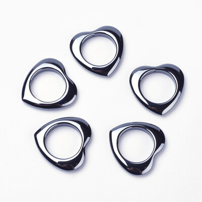 

Valentines Day Gift Ideas for Boyfriend Non-magnetic Synthetic Hematite Heart Pendants 35x6mm Hole 1mm