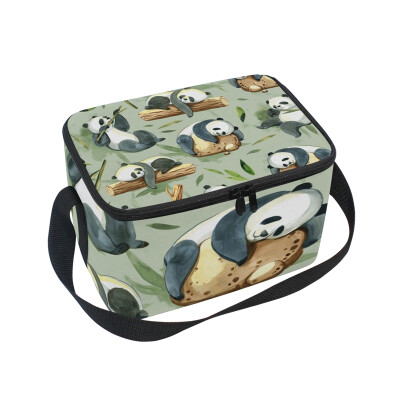 

ALAZA Insulated Lunch Box Pandas Pattern Lunch Bag for Men Women Portable Tote Bag Cooler Bag