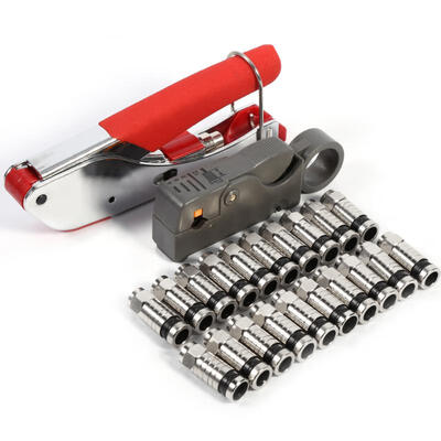 

Greensen Compression Tool Kit F-Type For RG58 RG59 RG6 Connectors Cable Stripper Coaxial Crimping Set