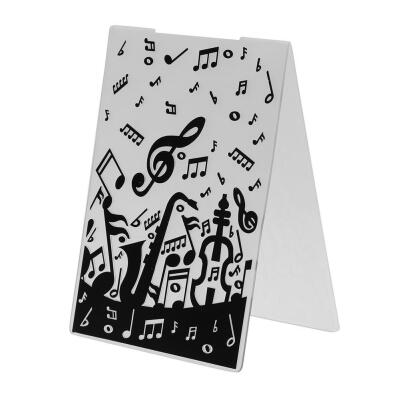 

1pc Musical Note Plastic Embossing Folder Template For Scrapbook DIY Album