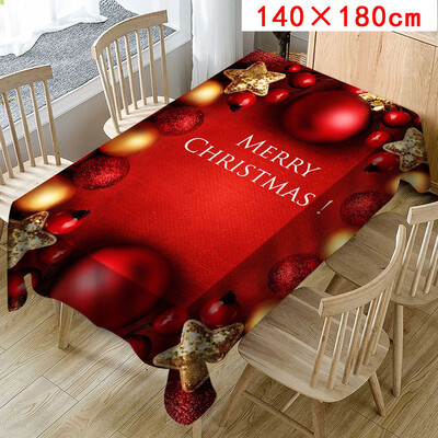 

Toponeto Christmas Tablecloth Print Rectangle Table Cover Holiday Party Home Decor