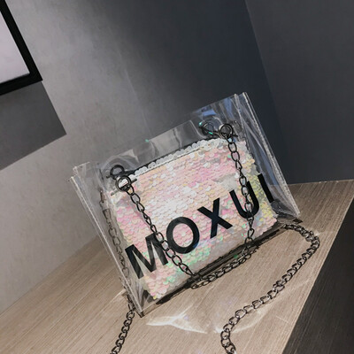 

Tailored Women Jelly Transparent Bag Square Package Super Chain Messenger Bag
